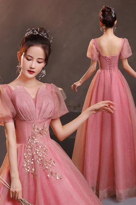 Pink Ball Gown Prom Dress Evening Dress Formal Dress Sa1803