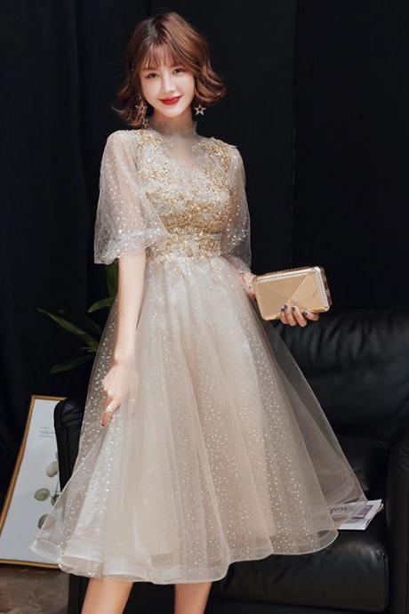 Half Sleeve Hi-lo Prom Dress Evening Dress Formal Dress Sa1806