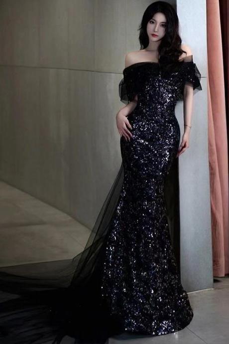 Sequin High-end Mermaid Banquet Adult Evening Dress Princess Dress Formal Dress Hand Made Custom Sa1842