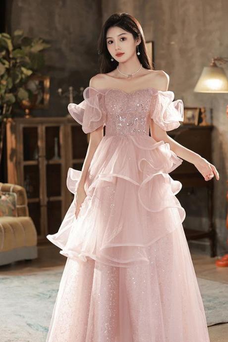 Evening Dress For Women Pink Engagement Dress Formal Dress Sa1846