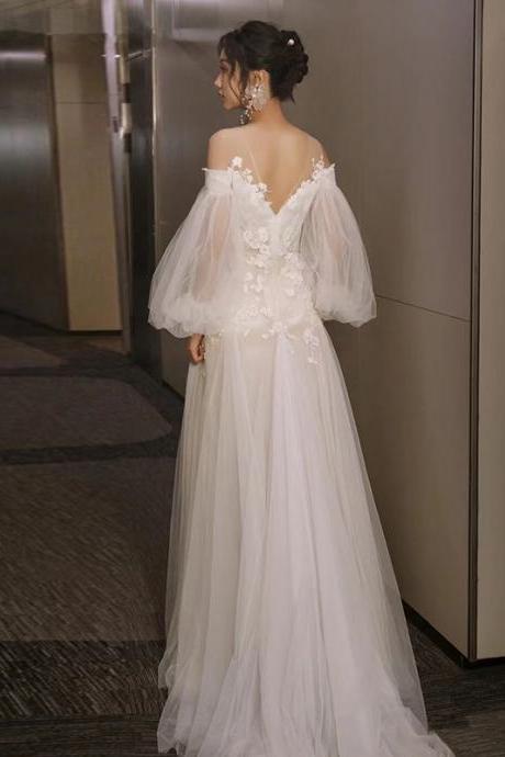 High-end Off The Shoulder Full Length Prom Dress Formal Dress Sa1849