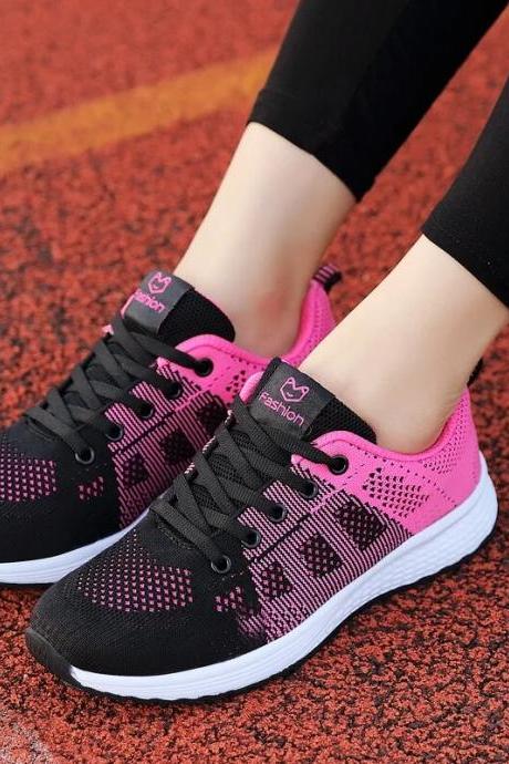 Breathable Women Running Shoes Lightweight Anti-slip Female Sports Shoes Outdoor Soft Women's Sneakers Lace Up Fashion Tennis H490