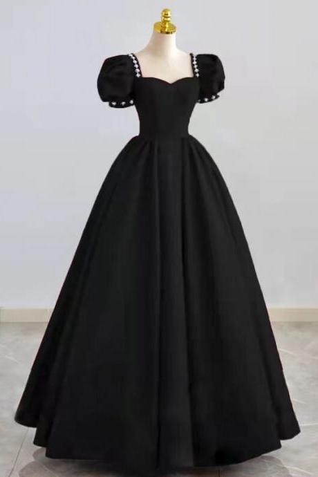 Black Cap Sleeve Prom Dress Evening Dress Sa1860
