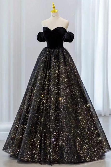 Off The Shoulder Full Length Prom Dress Evening Dress Hand Made Custom Sa1870