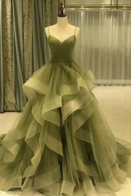 Green Full Length Prom Dress Evening Dress Sa1874