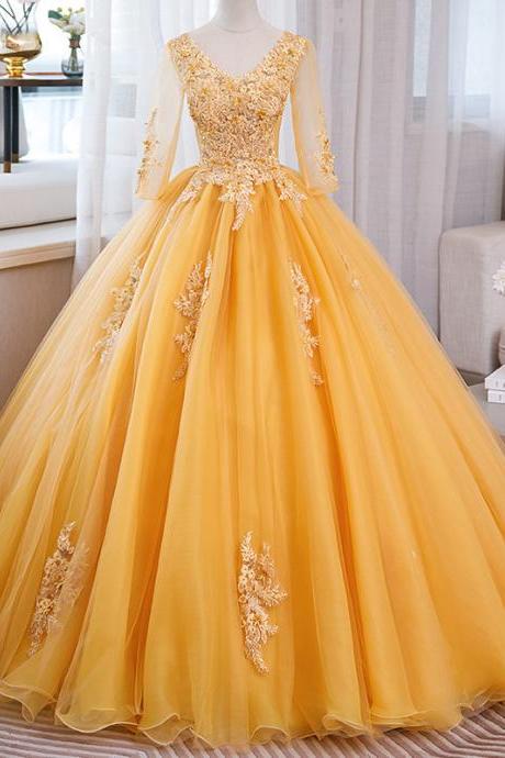 Ball Gown Long Sleeve Prom Dress Evening Dress Sa1880