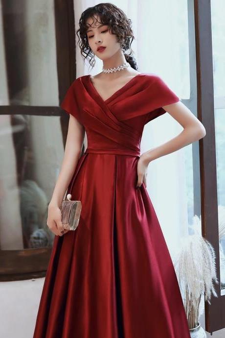 Red Cap Shoulder Prom Dress Evening Dress Sa1898
