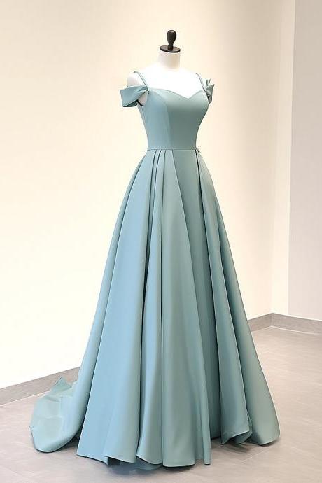 Off Shoulder Satin Blue Long Prom Dress Formal Long Evening Dress Sa1916