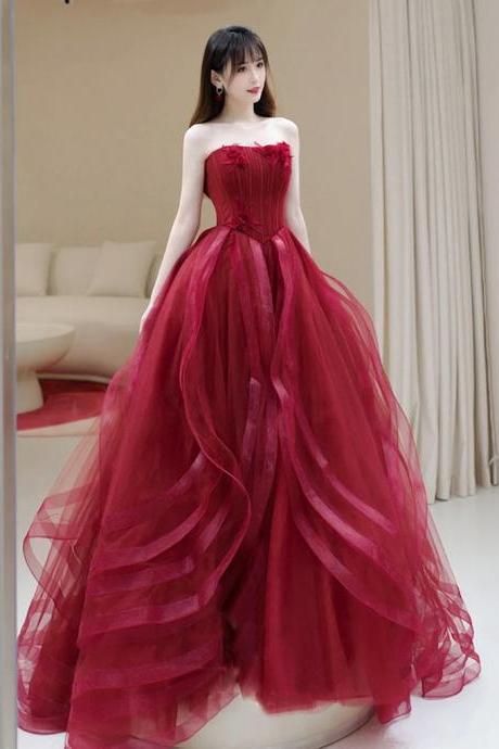 Tulle Strapless Long Prom Dress Formal Dress Sa1933