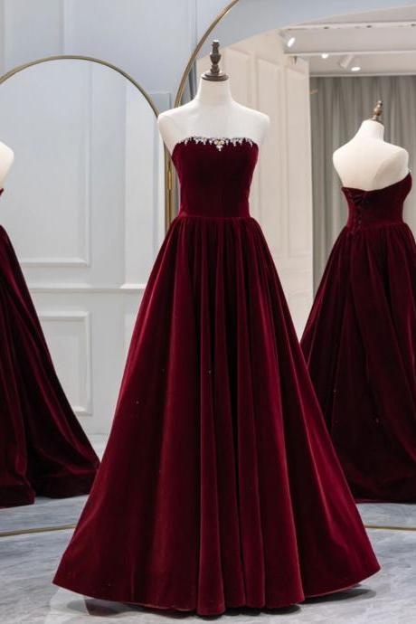 A-line Burgundy Long Prom Dress Formal Evening Dresses Sa1940