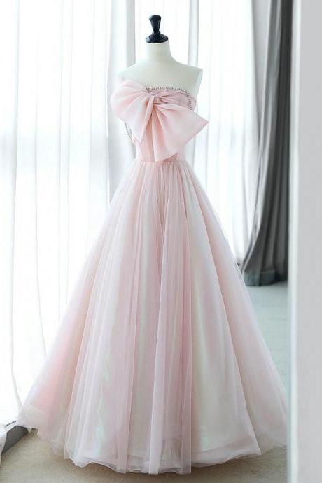 A-line Pink Organza Long Prom Dress Long Formal Dress Sa2018