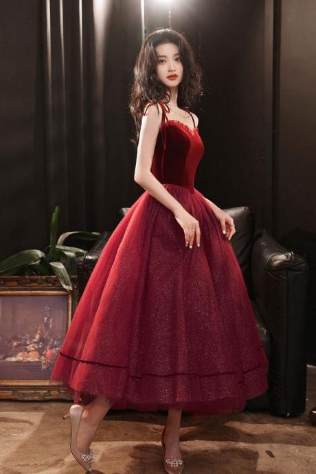Burgundy Sweetheart Tulle Short Prom Dress Formal Homecoming Dress Sa2039