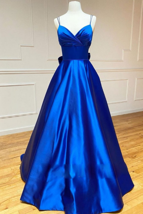 Blue Full Length Prom Evening Dress Formal Dress Sa2097