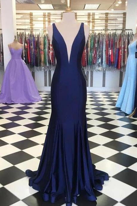Blue Full Length Prom Evening Dress Formal Dress Sa2104