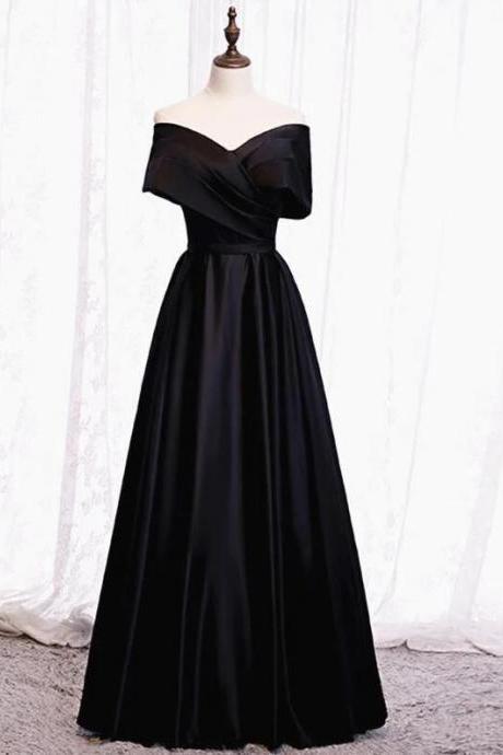 Black Off The Shoulder Full Length Prom Evening Dress Formal Dress Sa2105