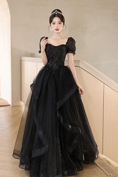 Black Short Sleeve Formal Dress Prom Dress Evening Dress Formal Dress Sa2129