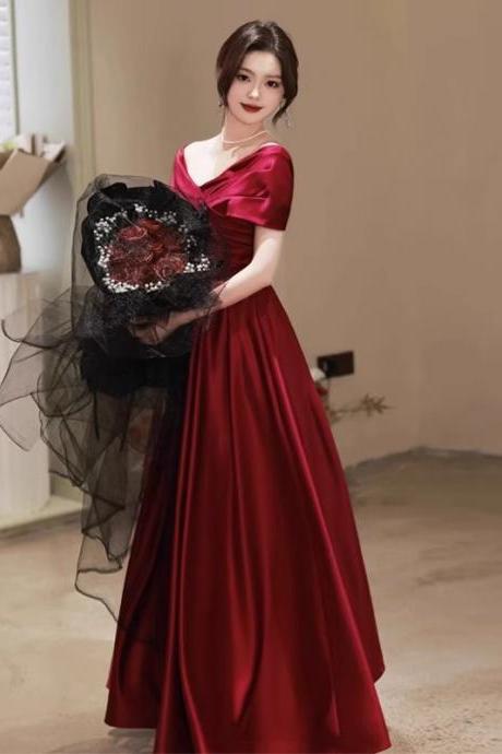 Red Full Length Prom Dress Evening Formal Dress Sa2143