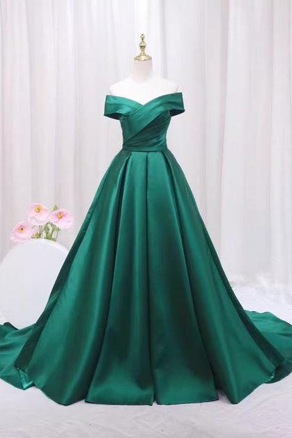 A-line Green Satin Sweetheart Formal Dress Evening Dress Prom Dress Sa2205