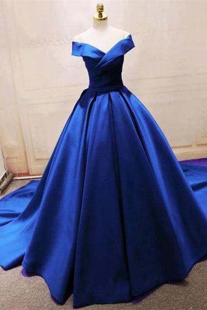 Royal Blue Party Dress Prom Dress Hand Made Long Formal Gowns Sa2434
