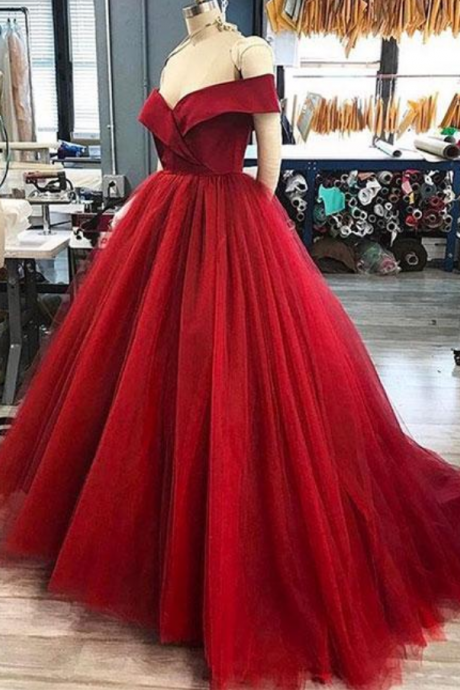 Red Prom Dress Ball Gown Evening Dresses Formal Dress Sa2540