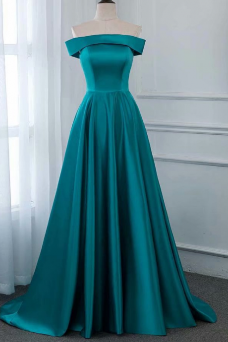 Prom Evening Dress Pageant Dresses Boat Neck Fashion Simple Formal Gown Sa2547