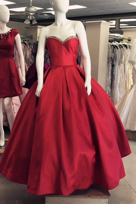 Strapless Full Length Dress Formal Evening Dress Prom Dresses Sa2590