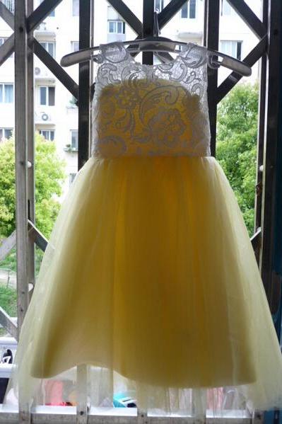 Flower Girl Dresses With Button Communion Ball Party Pageant Dress For Little Girls Kids/children Dress For Wedding Kids58