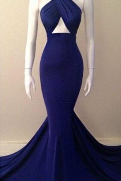 Real Sexy Long Mermaid Prom Dresses,simple Prom Gowns,handmade Halter Sheath Prom Dress Ja131