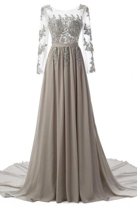 Long Sleeves Evening Gowns,See Through Prom Dresses,Long Sleeves Prom Dresses,Prom Dresses JA145