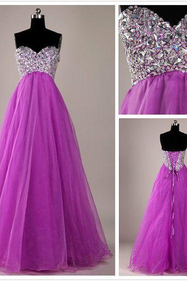 Long Prom Dresses Beaded Sweetheart Neck Sexy Fashion Evening Prom Gowns JA170
