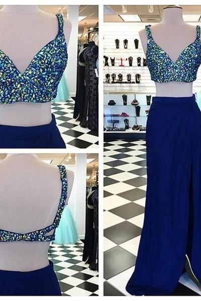 Prom Dress, Two Piece Prom Dress,beading Prom Dresses,long Evening Dress,wedding Guest Prom Gowns, Formal Occasion Dresses,formal Dress Ja306