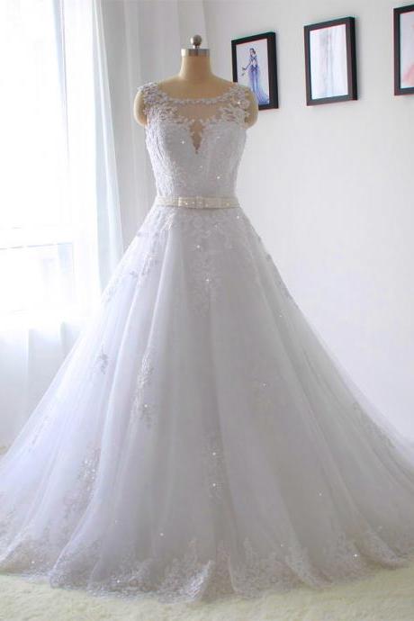 Real Pictures Lace Fashion Full Length Wedding Dress Bridal Dresses Jd32
