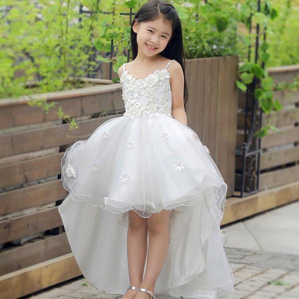 Flower girl dresses short shop in front long in back