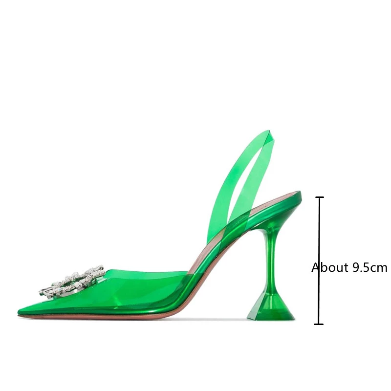 Green Blue Soft Pvc Women Sandals Fashion Crystal..