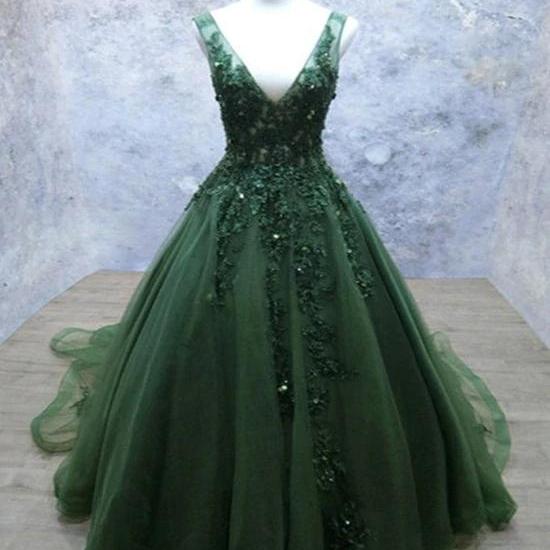 Simple Green Backless Long Party Evening Dress cc2607