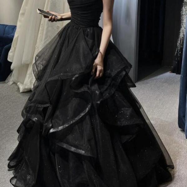 Black tulle formal dress hot sale
