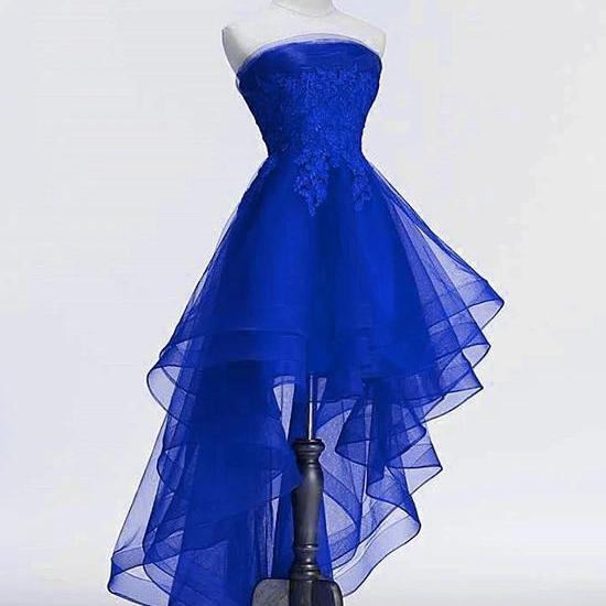 blue dress for baby girl Simple blue v neck short prom dress blue cocktail  dress  dresstby