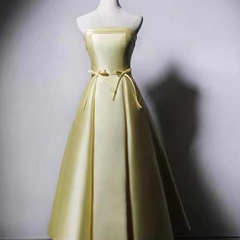 golden colour one piece dress Naomi Satin Dress- Gold XS main image 0