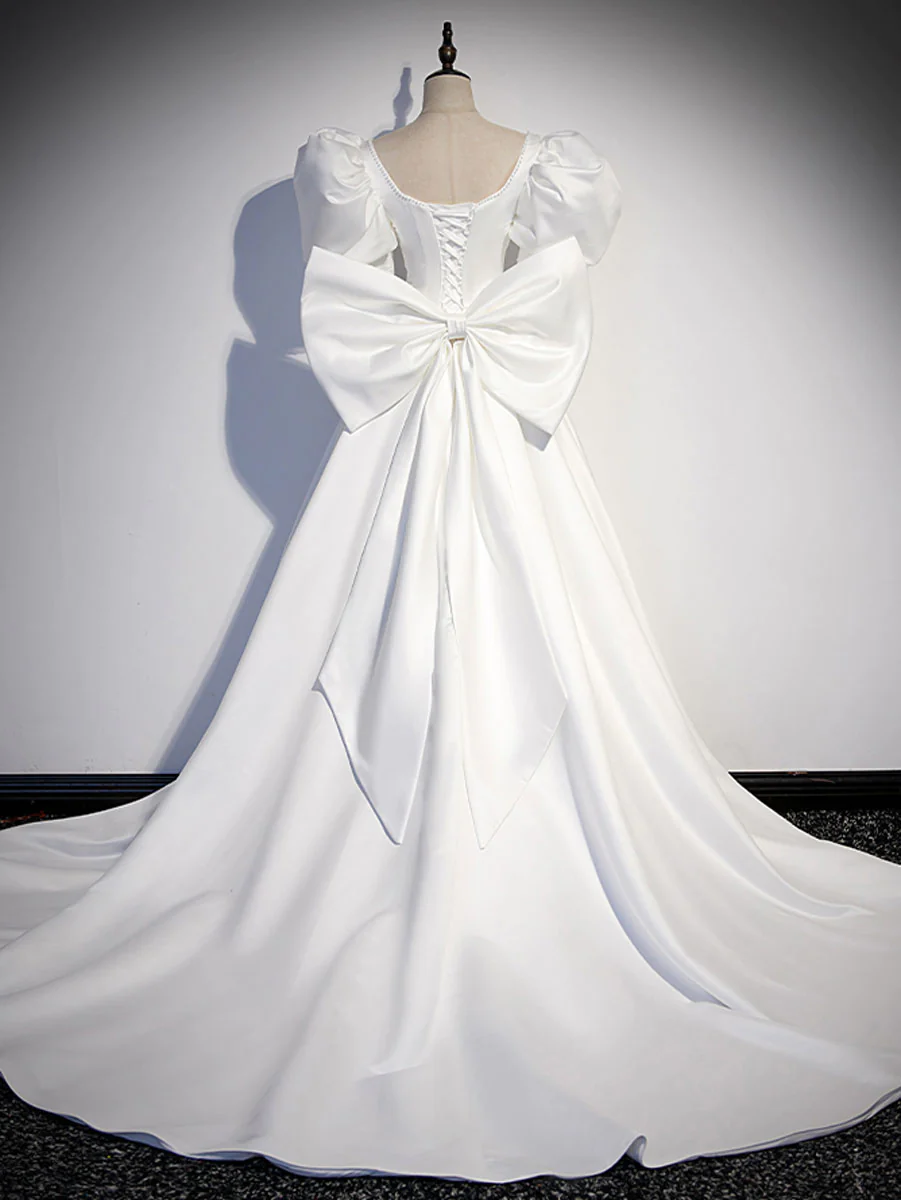 White Prom Dress Full Length Evening Dress Ss439
