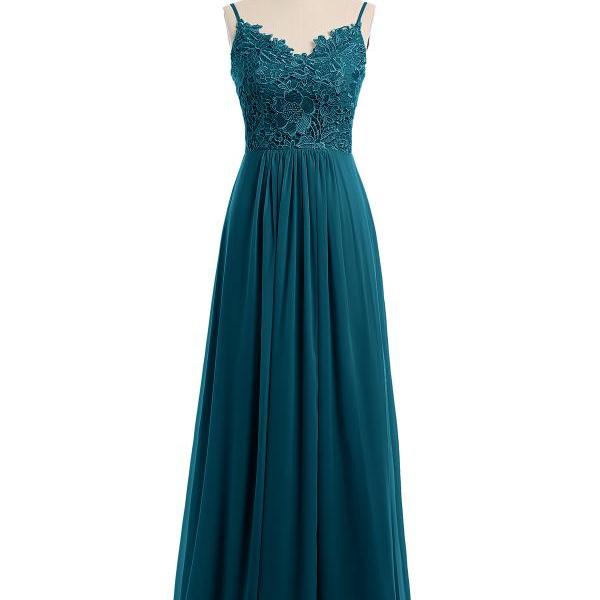 Lace Strap Chiffon Prom Dress of Bridesmaid Evening Dress SS632