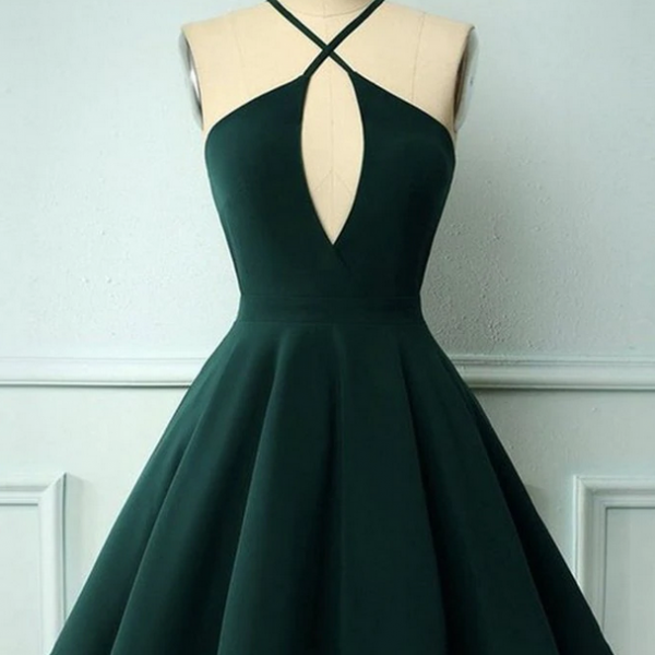Simple A-Line Satin Blue Long Prom Dress, Blue Long Evening Dress main image 1