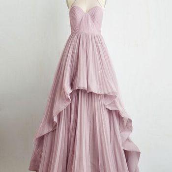 Charming Prom Dress Chiffon Prom Dress A-Line Prom Dress Pleat Evening Dress SS866