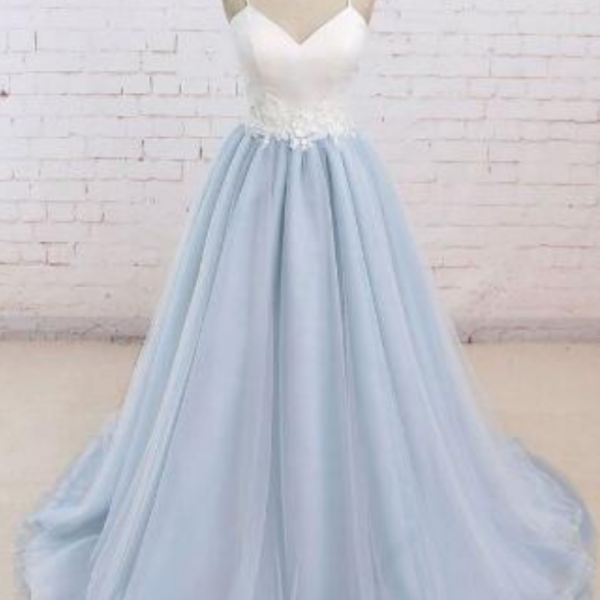 Spaghetti Straps Prom Dress Simple Evening Dress Sweetheart Long Party Dress SS909