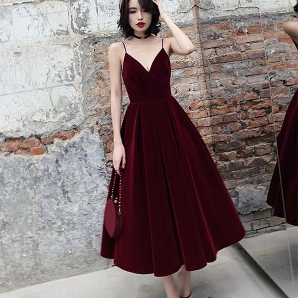 red velvet midi dress Baby, You're The One Rust Red Velvet Sleeveless Midi Dress