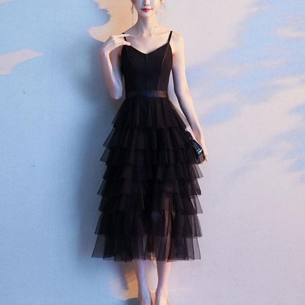 Black Sweetheart Tulle Short Prom Dress,Formal Dress Black Tulle Evening Dress SA1633