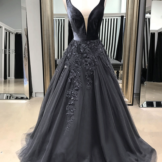Prom Dresses Coast Black And Silver Dress Sexy V Neckline Beaded Black  Evening Dresses