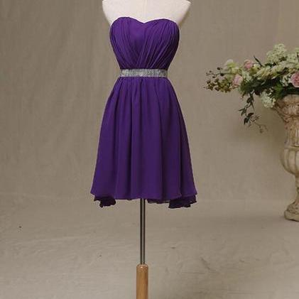 Purple High Low Formal Dresses Pretty Simple Chiffon Dresses Lovely Prom Party Dresses SA2475
