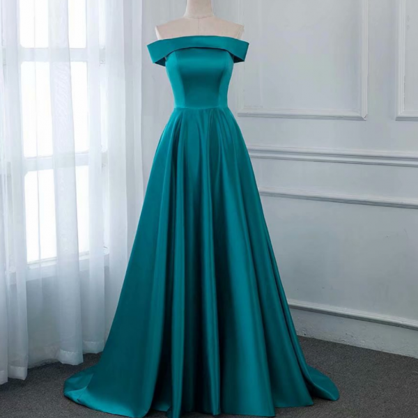 Prom Evening Dress Pageant Dresses Boat Neck Fashion Simple Formal Gown SA2547