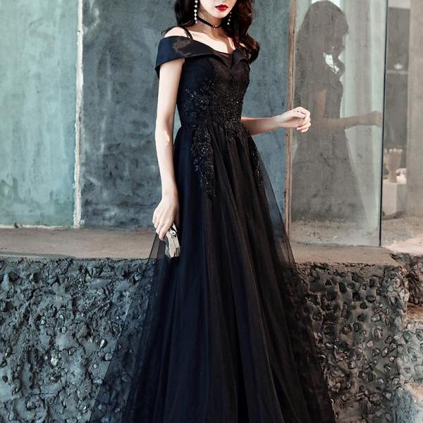 black dress for dinner party Ruffle Maxi Dress in Black | One Shoulder Cotton Maxi Dress