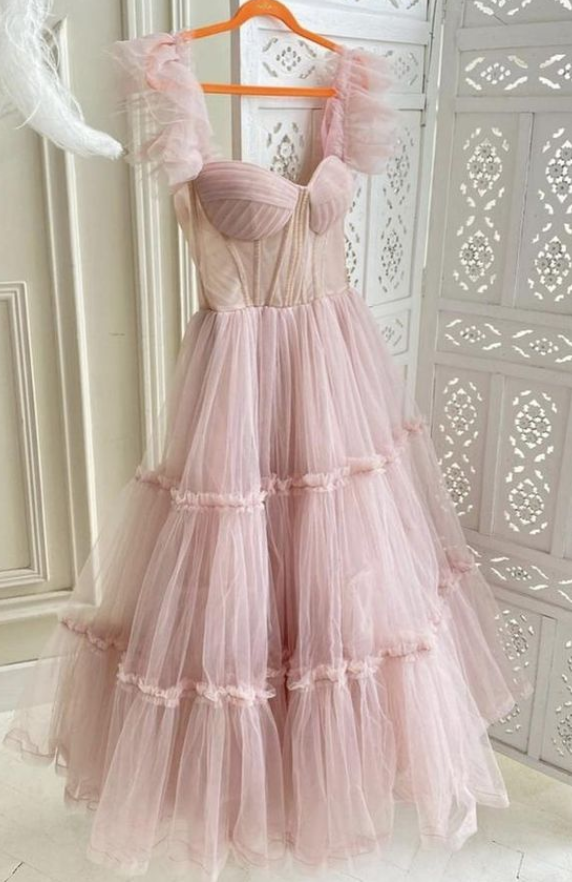 Pink Tulle Prom Dresses Women's Evening Dress Party Fashion on Luulla